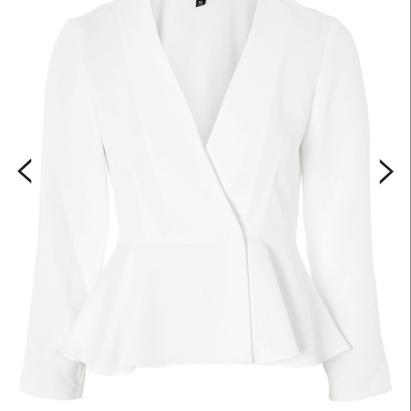 Topshop white peplum light jacket - Picture 2 of 6